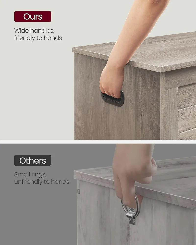 VASAGLE Storage Bench Ash Grey-Farmhouse storage 40 x 100 x 46cm