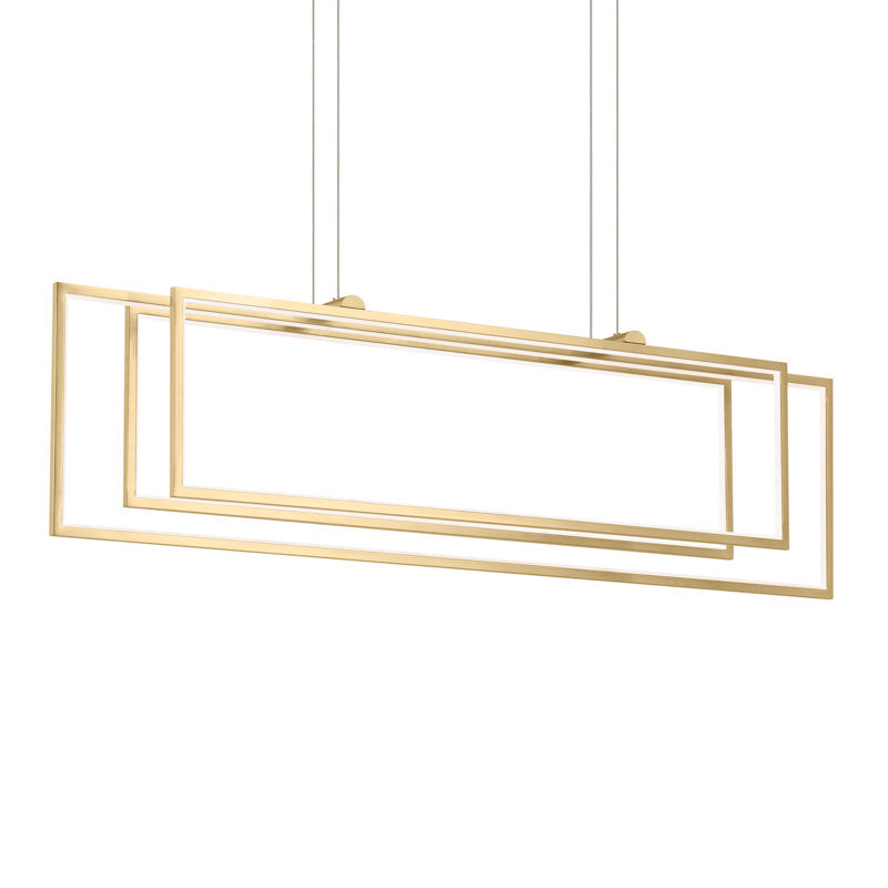 Crelin 3 - Light Rectangle LED Chandelier (Golden)