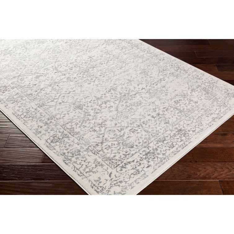 DeSoto Oriental Grey/Ivory Area Rug 6.7" x 9"