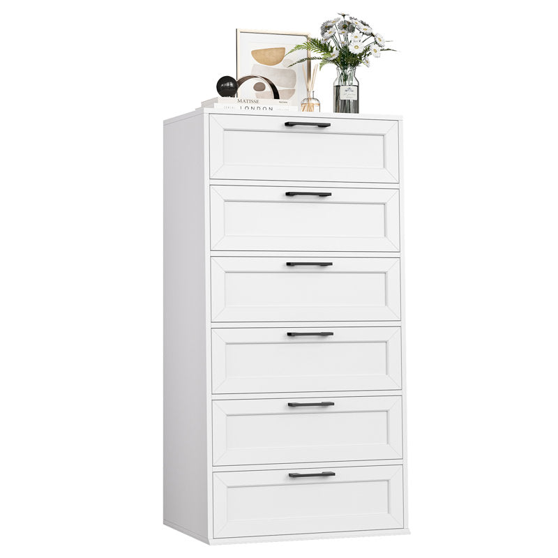 Amekia 6 Drawer 23.6" W Lingerie Warm White Color Chest