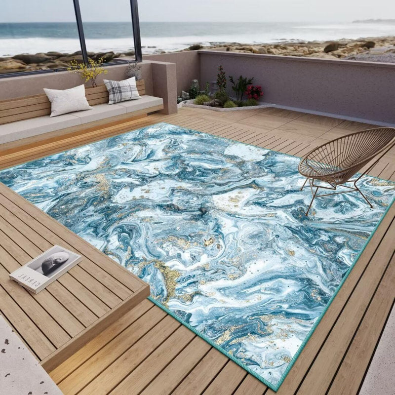 Washable Rug - Modern Artistic Style Rug for Living Room, Dining Room, Soft Short Pile Rug, Non-Slip  6 x 9