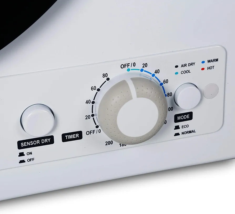 Black+Decker Compact Dryer for Standard Wall Outlet, Small, 4 Modes, Load Volume 13.2 lbs