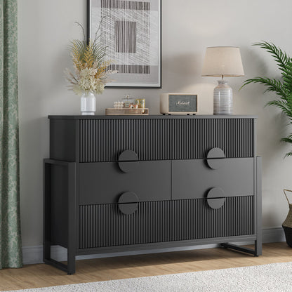 Modern Blackish 6 Drawer Dresser