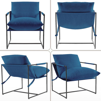 Cliatt Modern Metal Framed Sling Upholstered Accent  for Living Room - Oversized