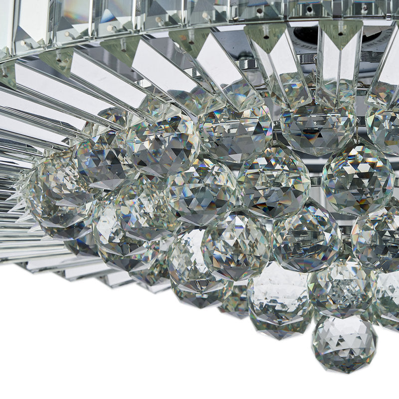 Presnell Dimmable Crystal Ceiling Fan with LED Lights and Remote Control Silver 48"