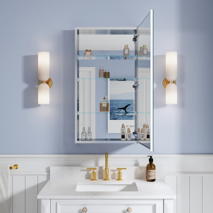 20 X 30 Inch Medicine Cabinet For Bathroom With Mirror Rectangular Aluminum Bathroom Mirror Cabinet Recessed Or Surface Mount Bathroom Vanity Mirror Cabinet With Adjustable Shelf