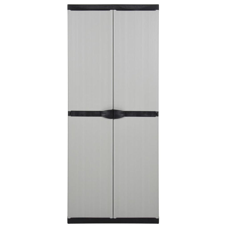 Garden cabinet vidaXL gray and medium black in PVC and PP (polypropylene) 26.8 in x 15.7 in x 66.1 in