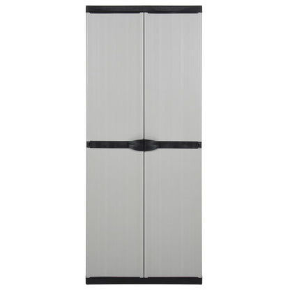 Garden cabinet vidaXL gray and medium black in PVC and PP (polypropylene) 26.8 in x 15.7 in x 66.1 in