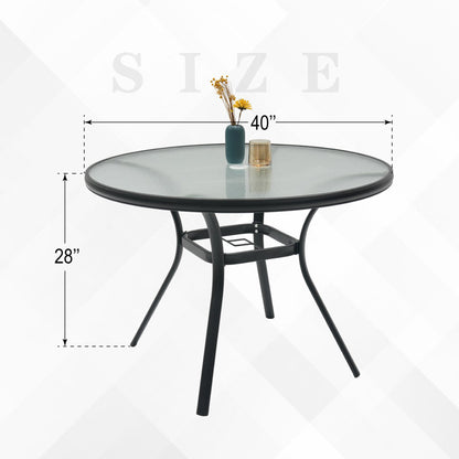 Omraj 40 L x 40 W Black Outdoor Table