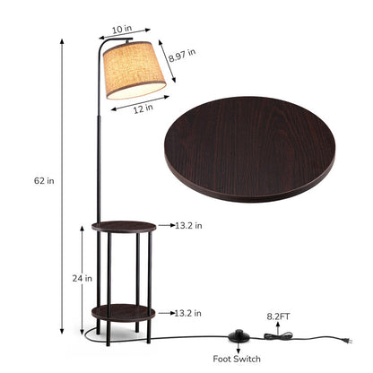 62" Tray Table Floor Lamp Black/Ebony