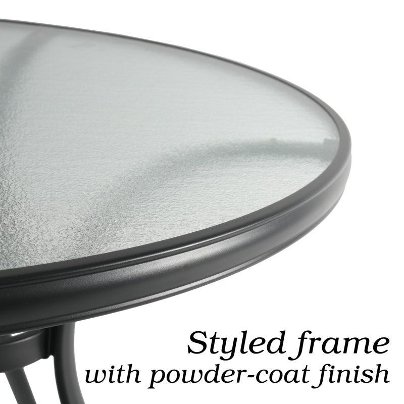 Omraj 40 L x 40 W Black Outdoor Table