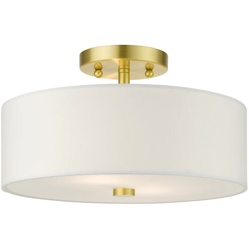 Chandran 2-Light Semi Flush Mount Beige With Golden Cover