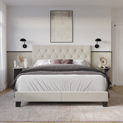 Ambrey Upholstered Bed warm Grey Queen