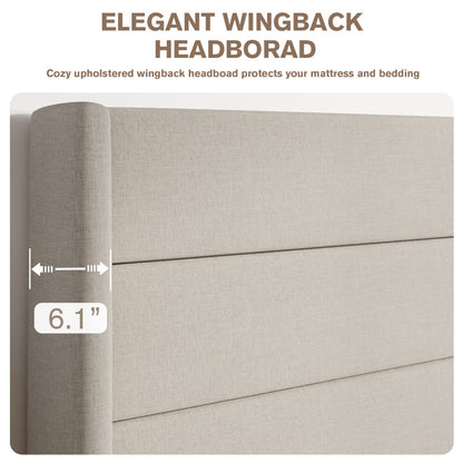 Lift Up Storage Upholstered Platform Bed King Size