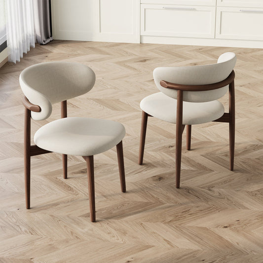 Sachelle white upholstered solid wood accent chair Set of 2