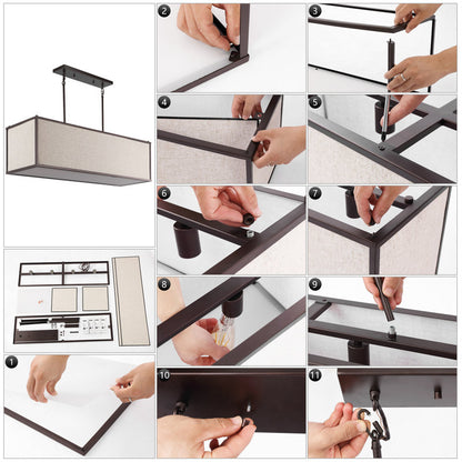 Amberson 4 - Light Square / Rectangle Pendant