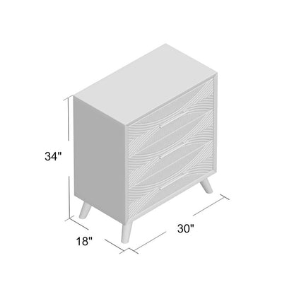 30'' W 3 - Tranquility Small Chest, White Drawer Dresser