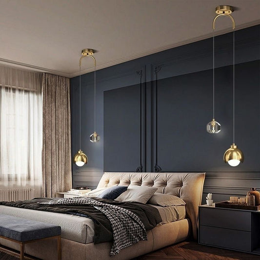 Logunn 2 - Lustre sphérique lumineux avec accents de cristal