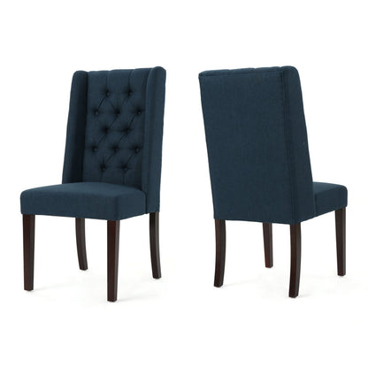 Toshia Navy Blue Upholstered Dining Chair (No Box) Set of 2 chairs