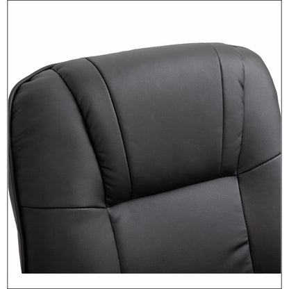 Faux Leather Manual Recliner, Adjustable Swivel Lounge Chair With Footrest, Armrest And Wrapped Wood Base For Living Room