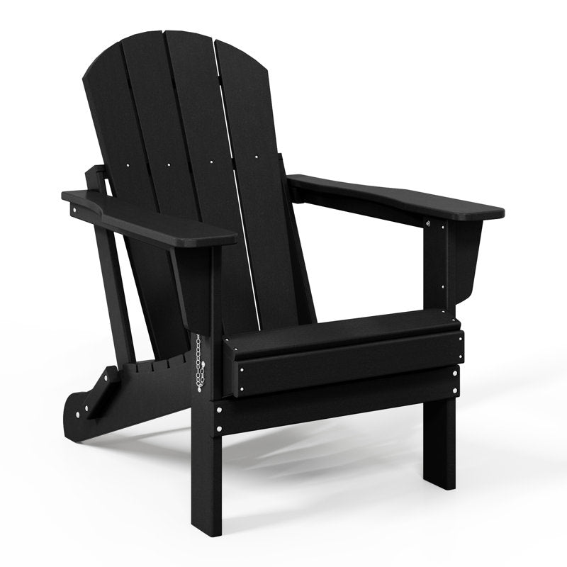 Shawnna Weather-Resistant Foldable Outdoor Adirondack Chair black