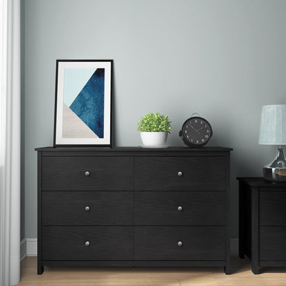 Isenbert 6 Drawer 47.2" W Standard Dresser Black Color