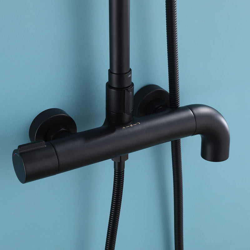 Height Adjustable Solid Brass 3 - Functions Wall Mounted Outdoor Complete Shower System