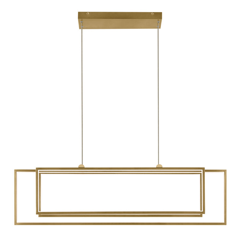 Crelin 3 - Light Rectangle LED Chandelier (Golden)