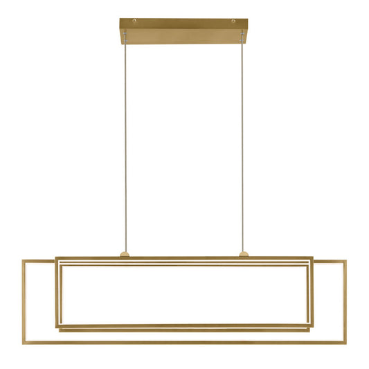 Crelin 3 - Light Rectangle LED Chandelier (Golden)