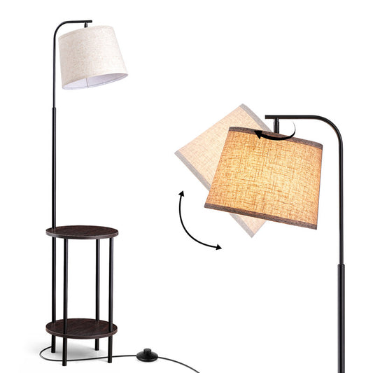 Lampadaire table d'appoint 62" Noir/Ébène 