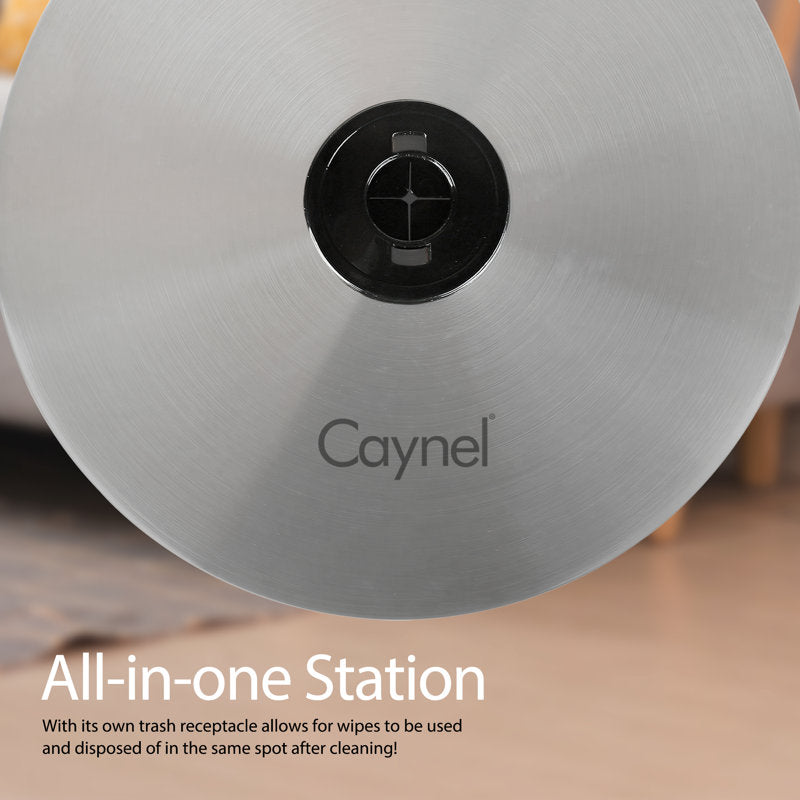 3.2 Gallons Steel Floor Standing Wipe Dispenser with Built-in Trash Receptacle