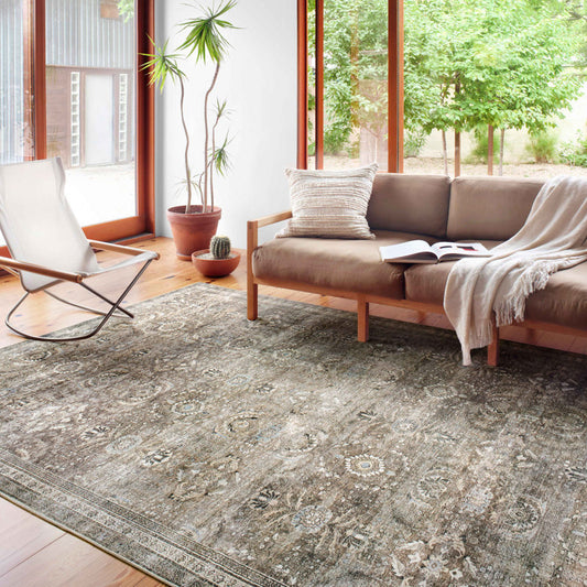 Sim Oriental Antique/Moss Area Rug LAY 7'6" x 9'6"