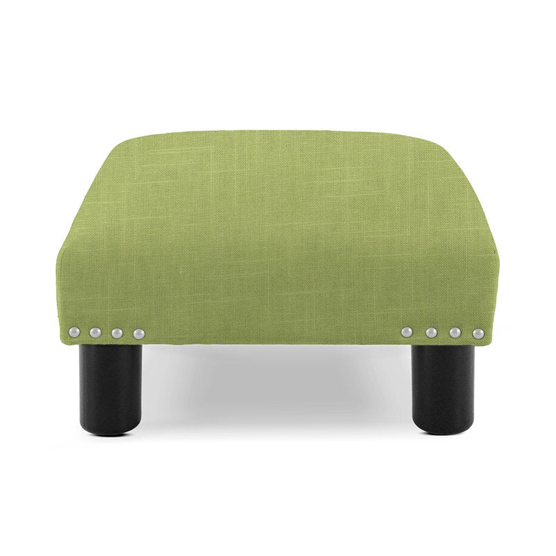Nahja 16"" Square Accent Footstool Ottoman Bright Chartreuse Cotton Blend
