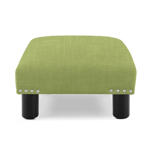 Pouf d'appoint carré Nahja 16" en mélange de coton chartreuse vif