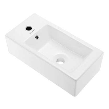 Voltaire Rectangular Wall Hung Sink with Left Side Faucet Mount