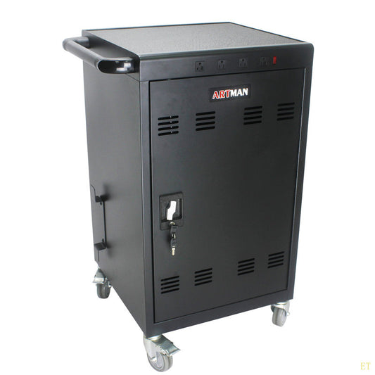30 Devices Mobile Charging Cart Locking Charging Station Cabinet Mobile Devices