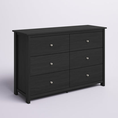 Isenbert 6 Drawer 47.2" W Standard Dresser Black Color