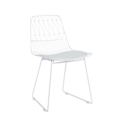 Metal Dining Chair with PU Leather Seat Pad ( set of 2 )