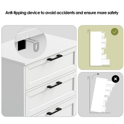 Amekia 6 Drawer 23.6" W Lingerie Warm White Color Chest