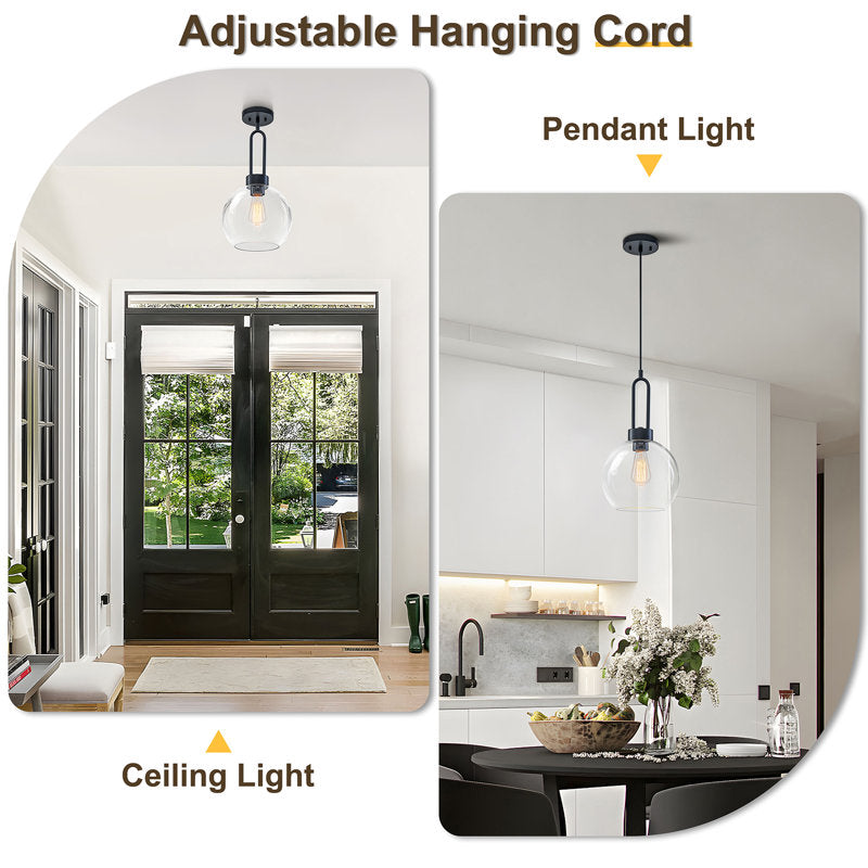 Matte black single pendant