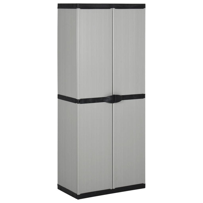 Garden cabinet vidaXL gray and medium black in PVC and PP (polypropylene) 26.8 in x 15.7 in x 66.1 in