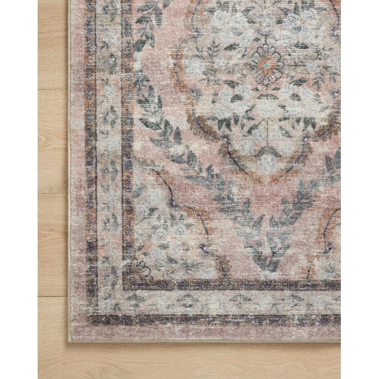 Rifle Paper Co. x Loloi Courtyard Blush Area Rug 7'6” x9'6”