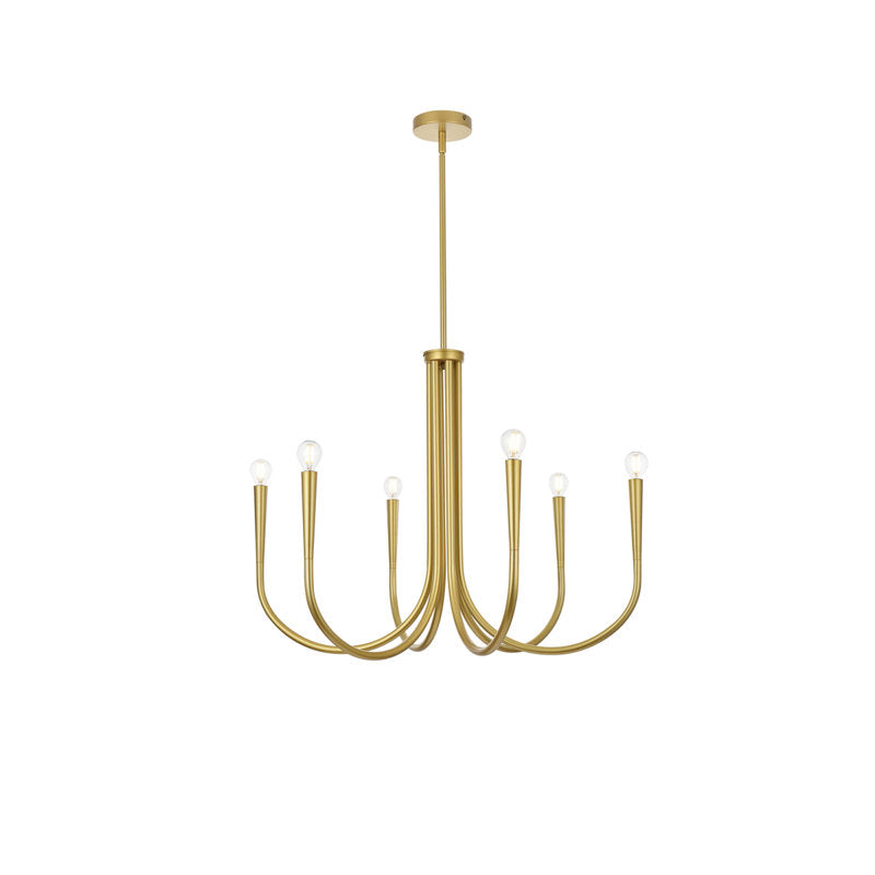 Catalena 6 Lights Dimmable Classic Traditional Golden Chandelier
