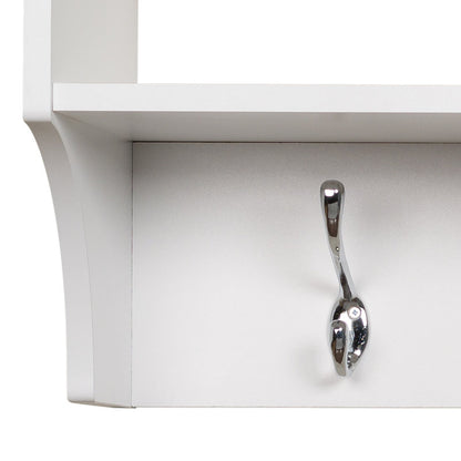 Raitsa 9 - Hook Wall Mounted Coat Rack WHITE