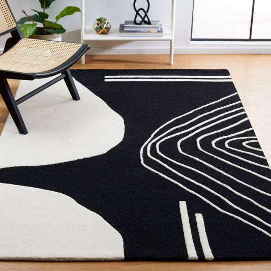 Tapis Felipe Rodeo Drive 860, noir/ivoire, 91 x 152 cm