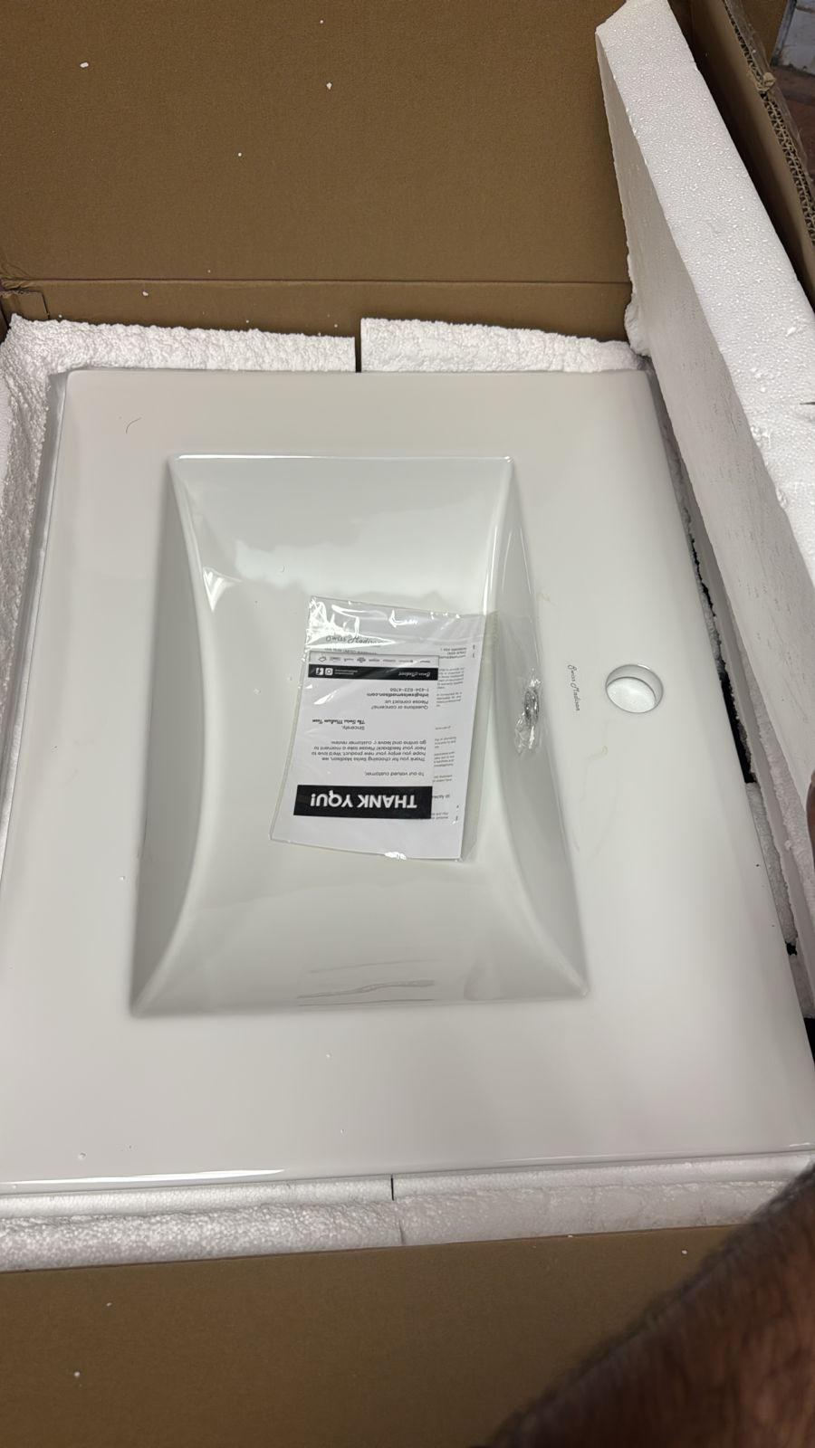 24-inch Ceramic Vanity Top with Swiss Madison Faucet Hole
