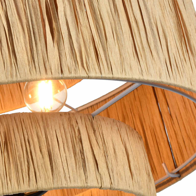 Lustre tambour à 3 lumières avec accents en fer forgé
