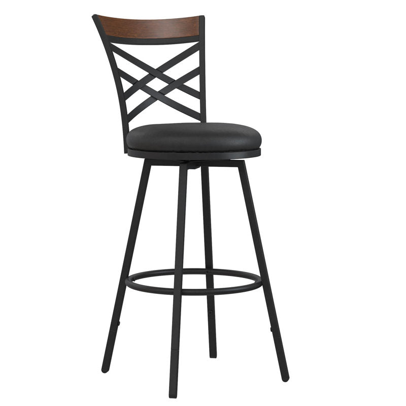 Clintw Swivel Adjustable Height Bar Stool (set of 3)