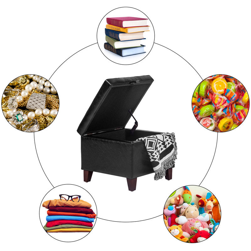 Orella 17.7" Tufted Square Storage Ottoman