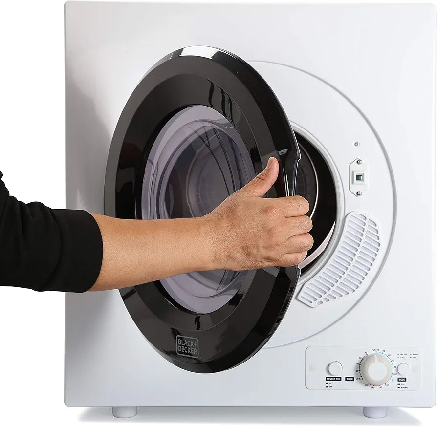 Black+Decker Compact Dryer for Standard Wall Outlet, Small, 4 Modes, Load Volume 13.2 lbs